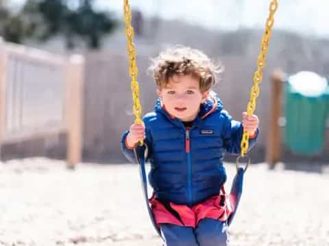 a child on a swing