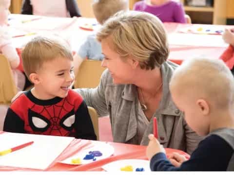 a person and two children