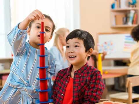 a few children in a classroom