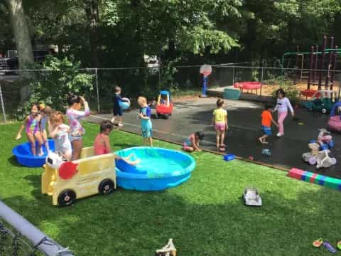 children playing in a playground