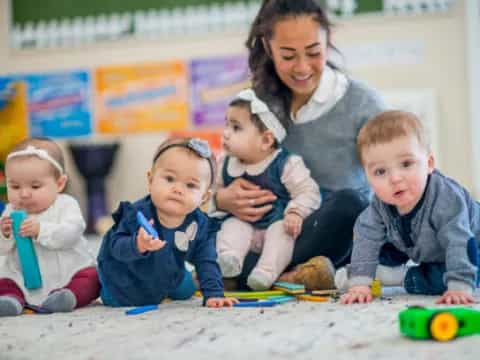 a person and several children