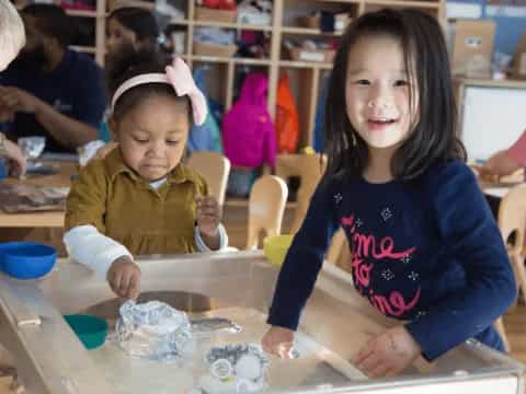 a group of children in a classroom