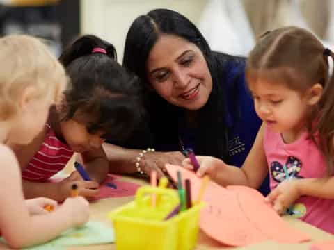 a person and several children