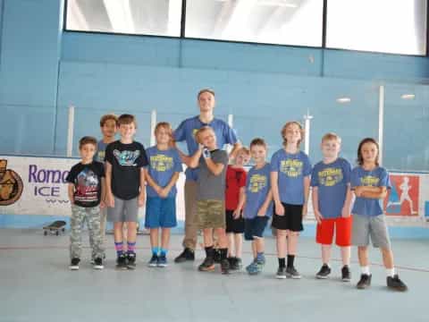 a group of kids posing for a photo