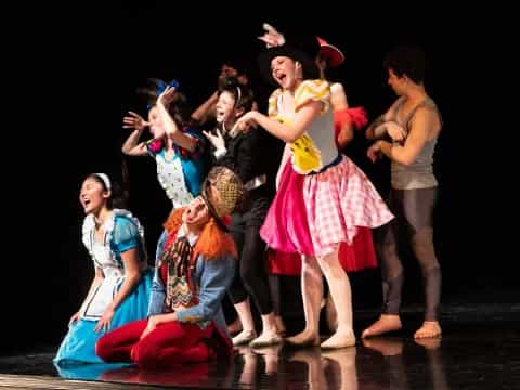 a group of people dancing