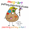 meg-art pottery painting studio & espresso bar company logo