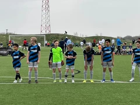 a group of people on a field