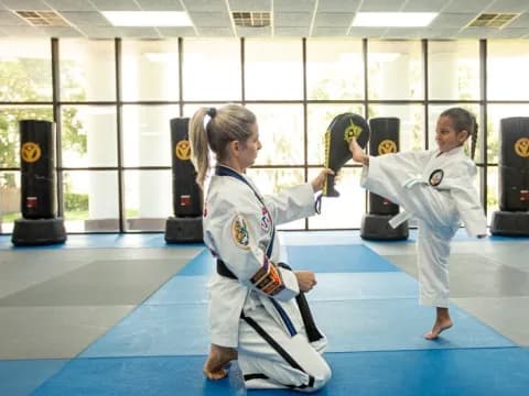 a few girls practicing karate
