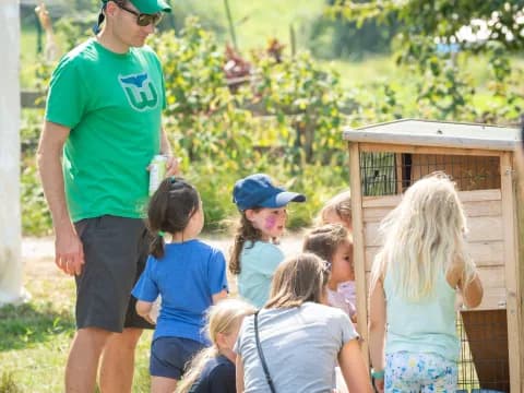 a group of people outside