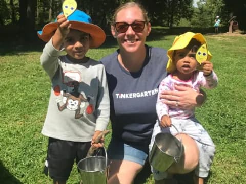 a person and two children