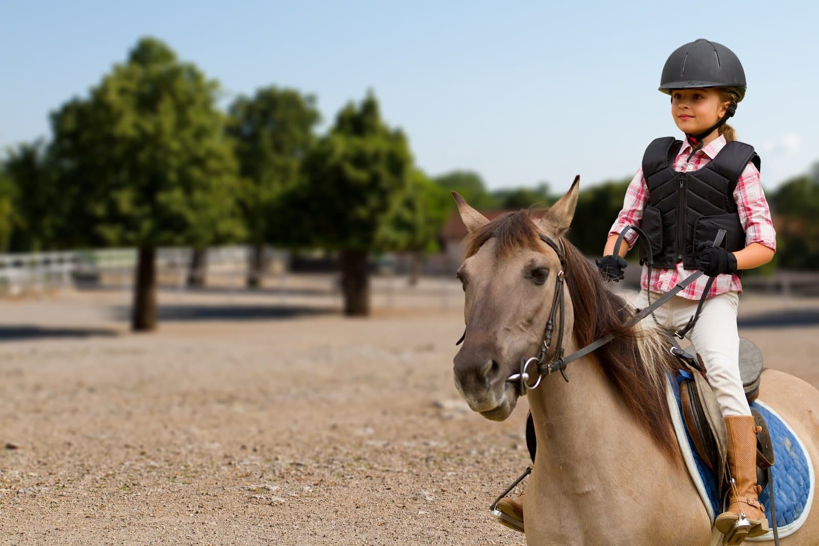 a girl riding a horse