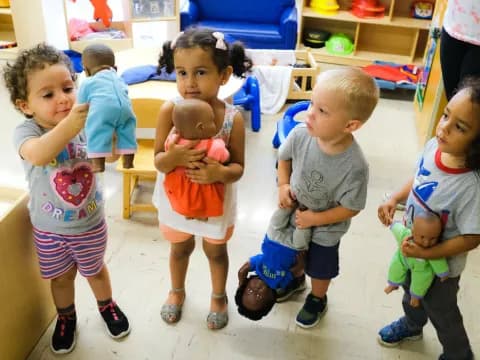 a group of children in a room
