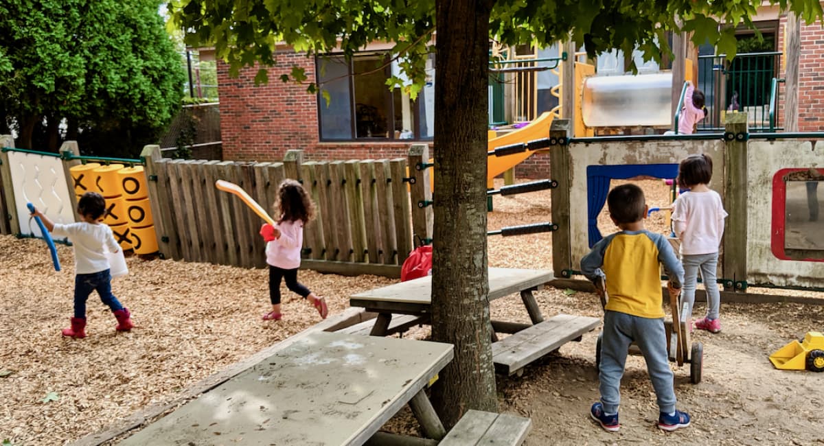 children playing with a toy