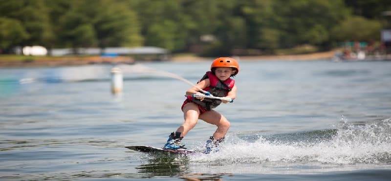 a person water skiing