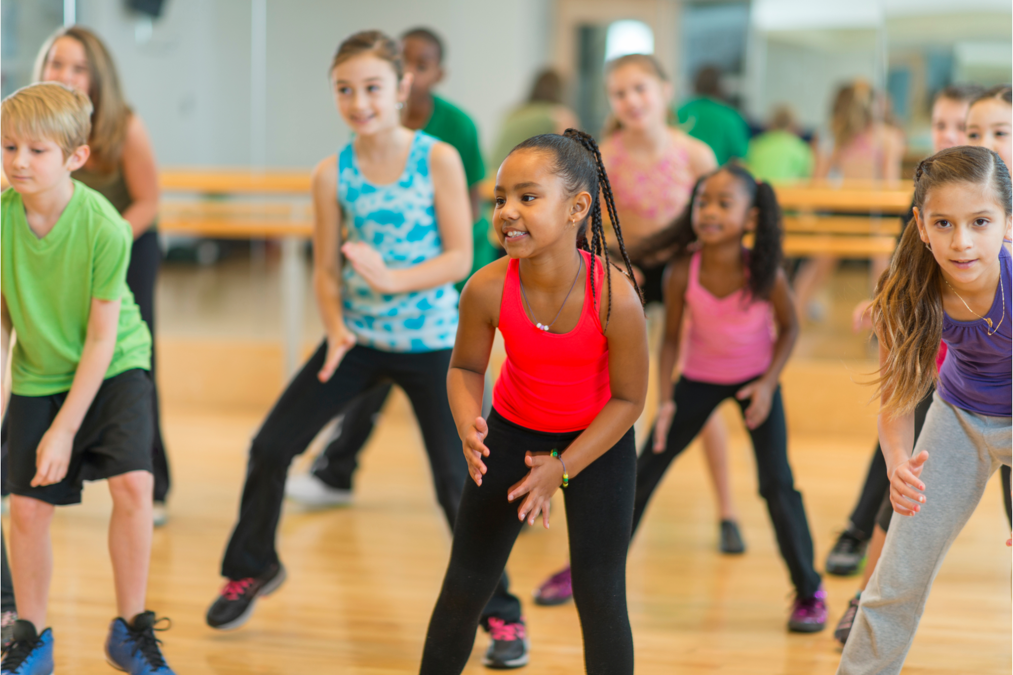 a group of children dancing