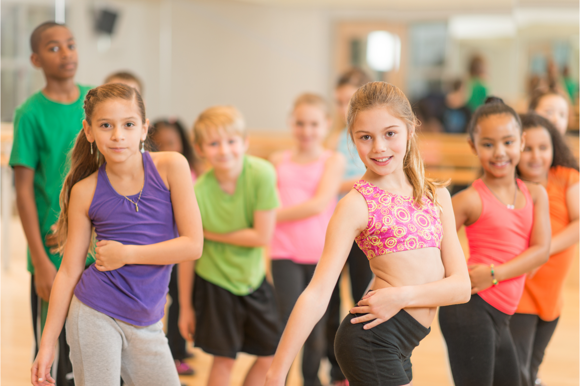a group of people running