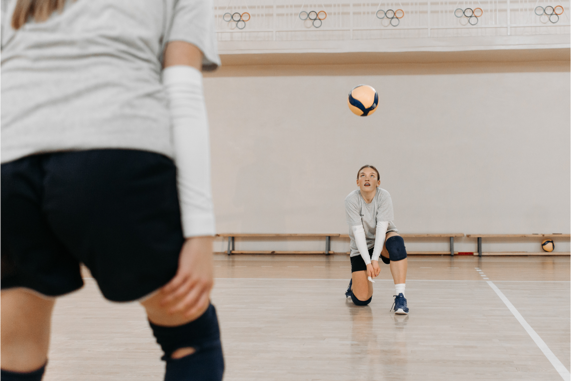 a girl playing volleyball