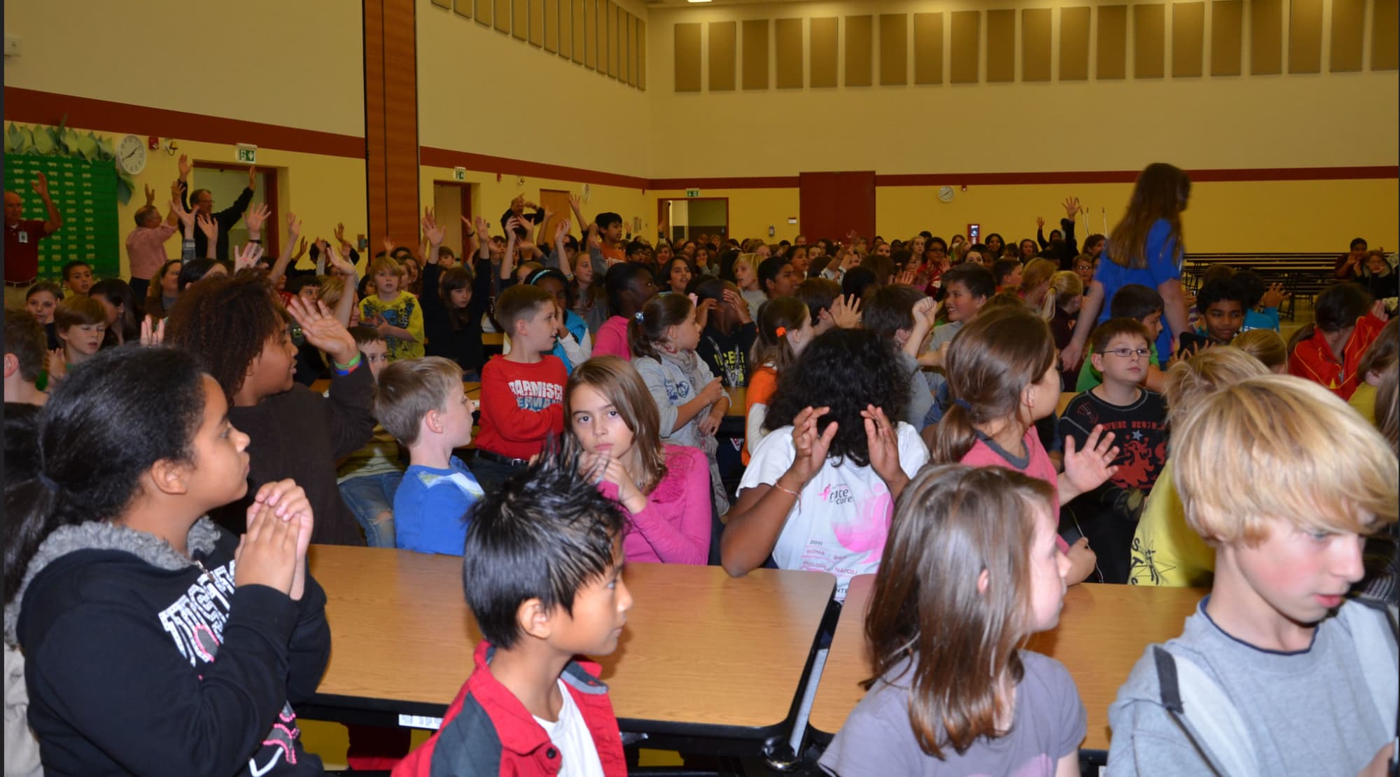 a group of children in a classroom