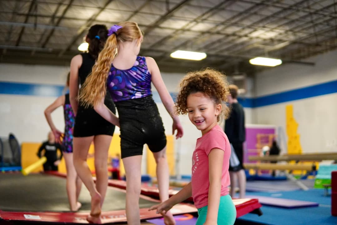 a group of girls exercising