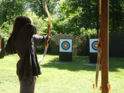 a person holding a stick