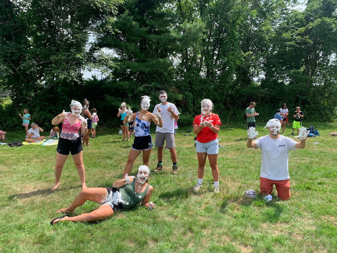 a group of people in a field