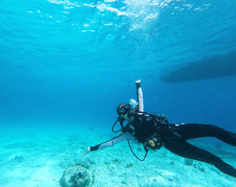 a scuba diver under water