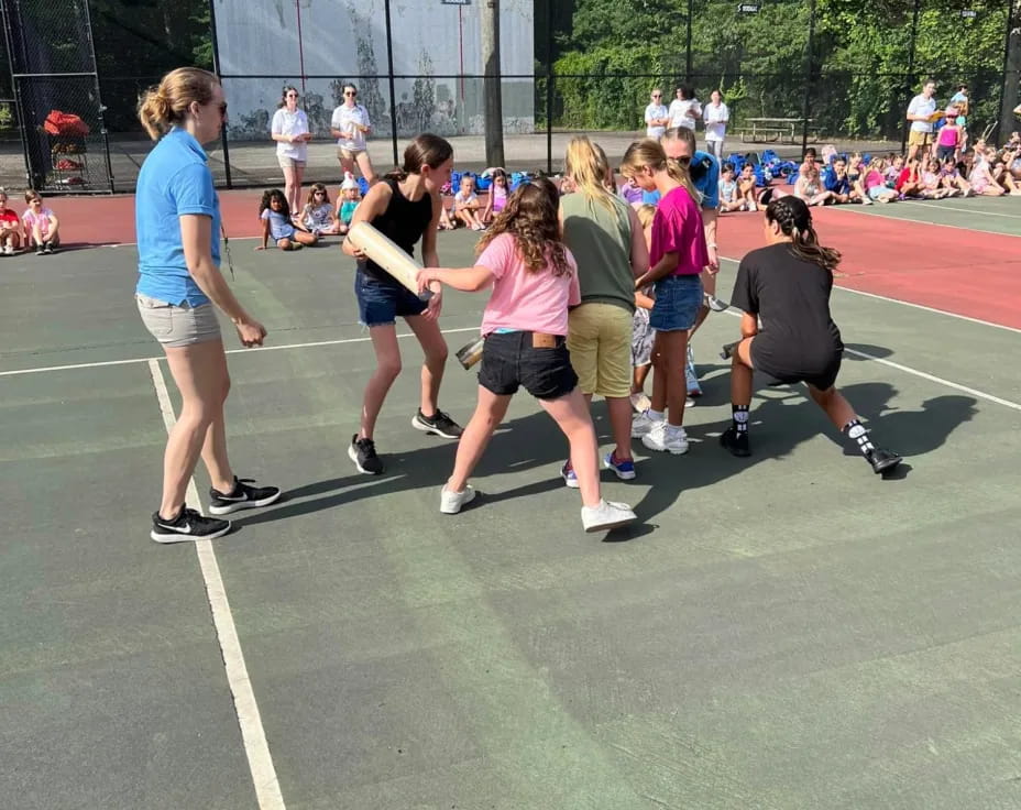 a group of people playing a sport