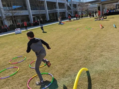 a boy playing with a toy