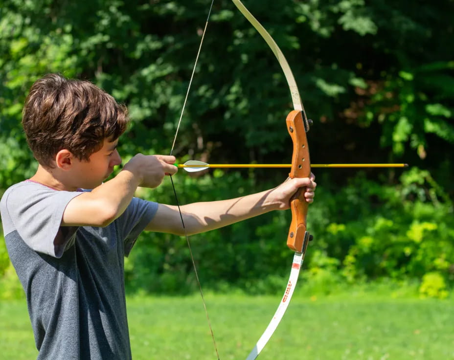 a boy flying a kite