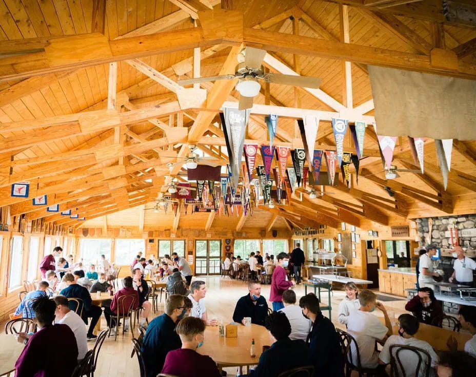 a group of people in a room