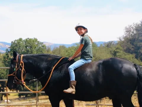 a man riding a horse