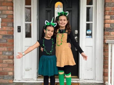 two girls in garment