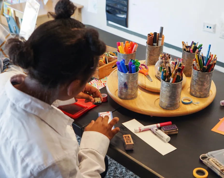a person sitting at a desk