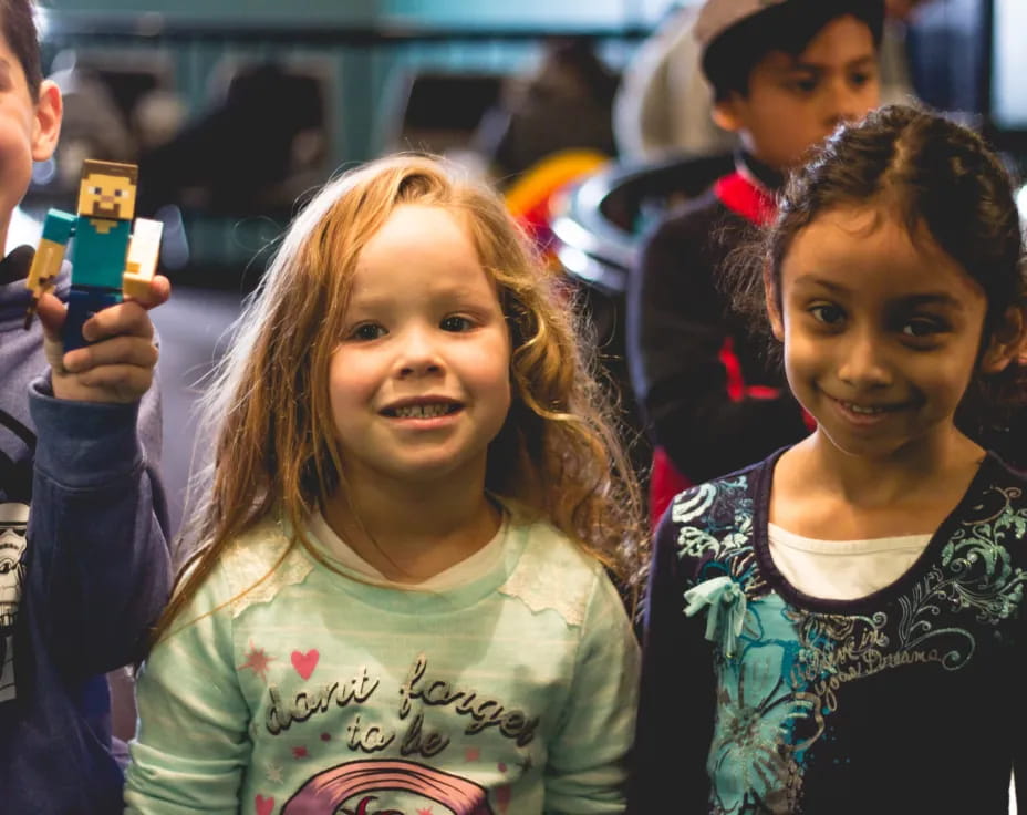 a group of children smiling