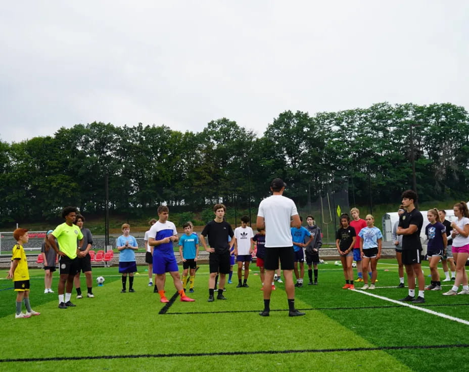 a group of people on a field