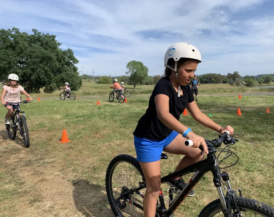 a person riding a bike