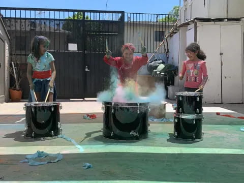 a group of people outside