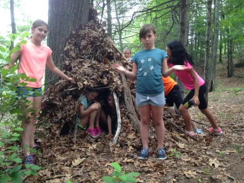 a group of people in a tree
