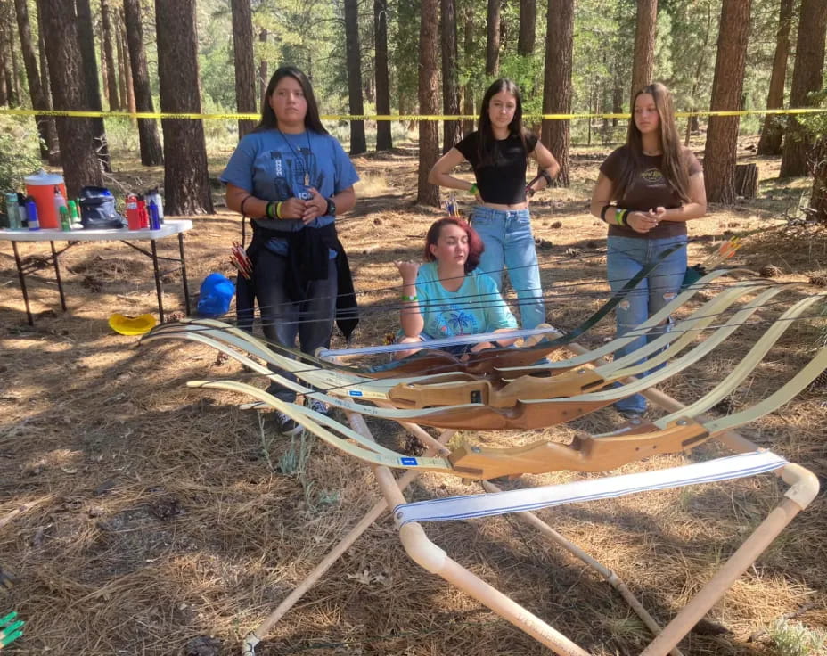 a group of people outside