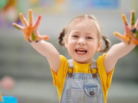 a child with a star on her head