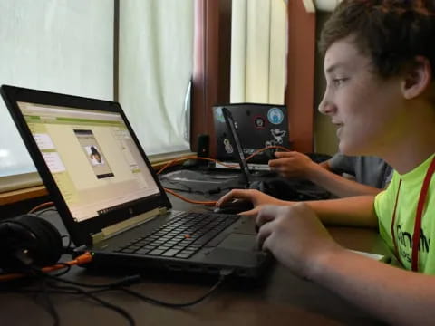 a person using a laptop