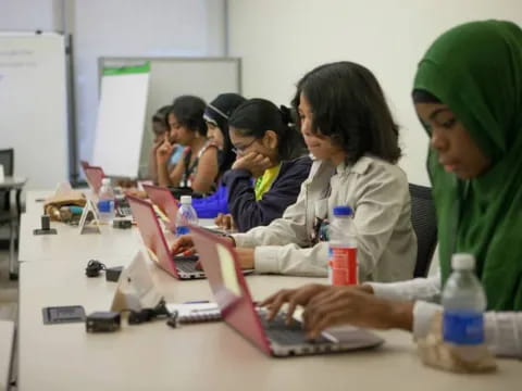 a group of women in a classroom
