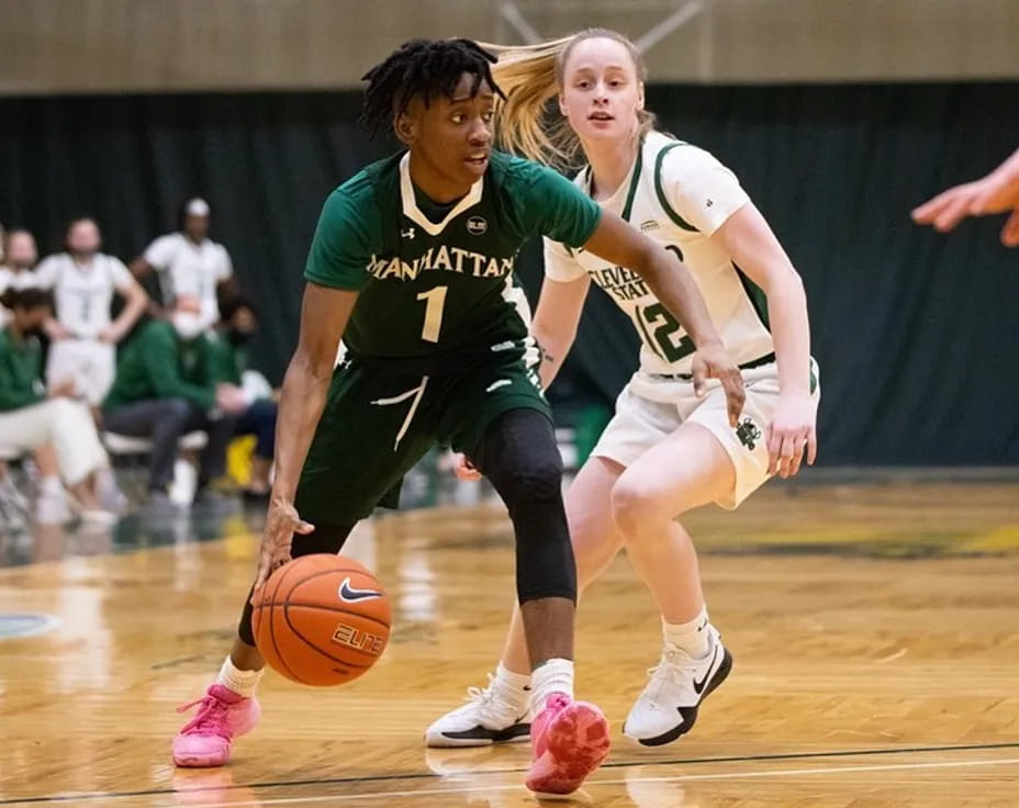 a couple of women playing basketball