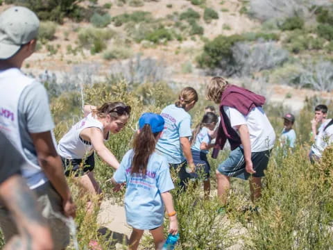a group of people hiking