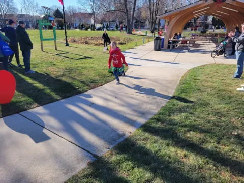a child running on a path