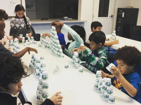 a group of people around a table