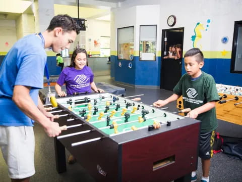 a group of people playing a game