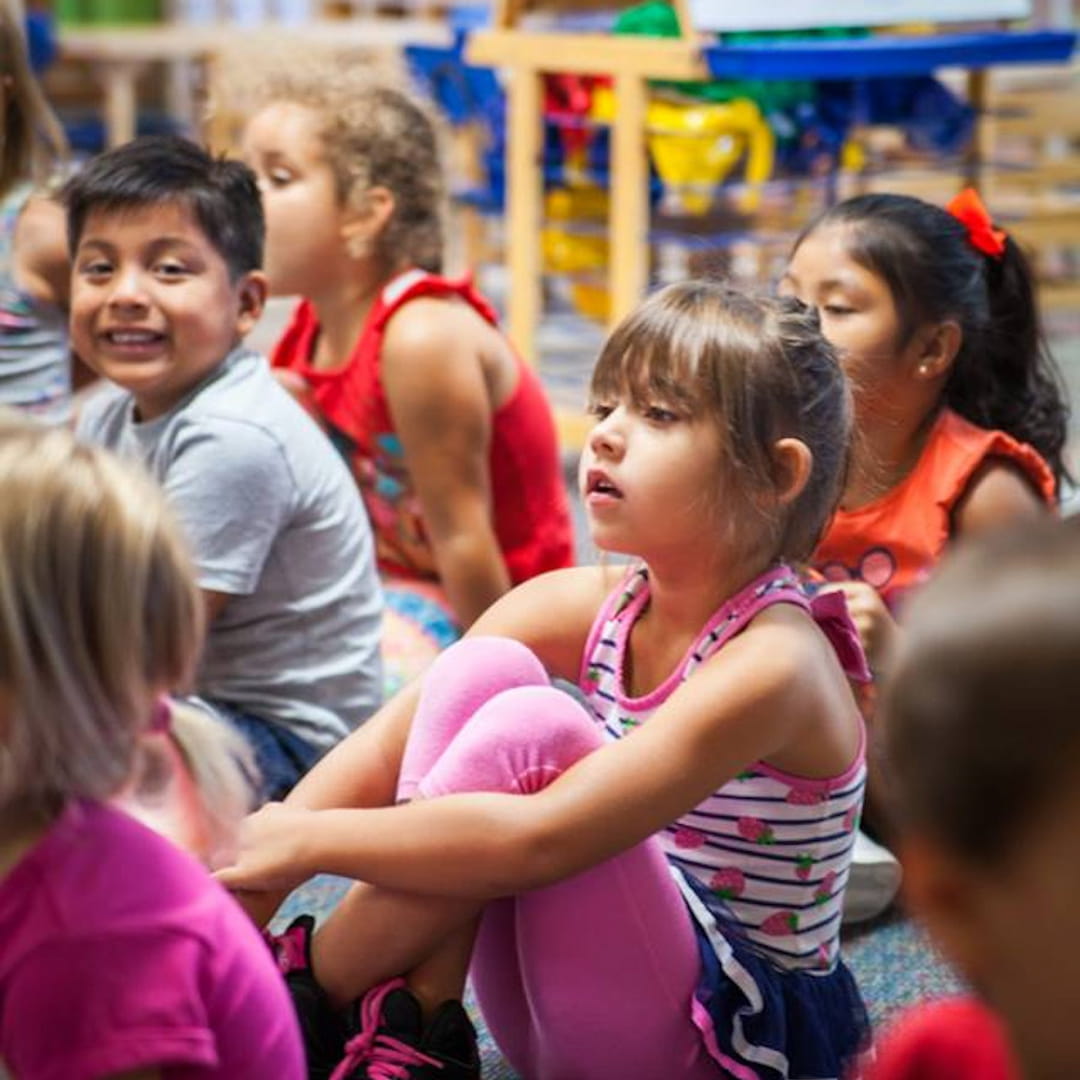 a group of children in a gym