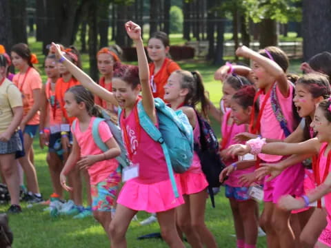 a group of children in a line