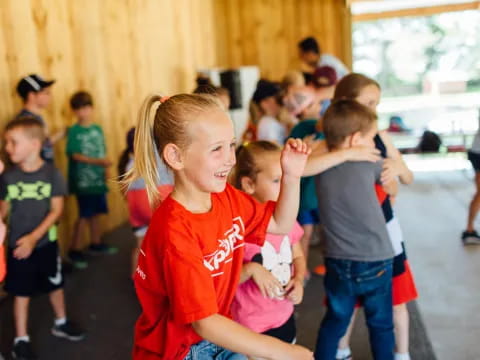 a group of children in a room